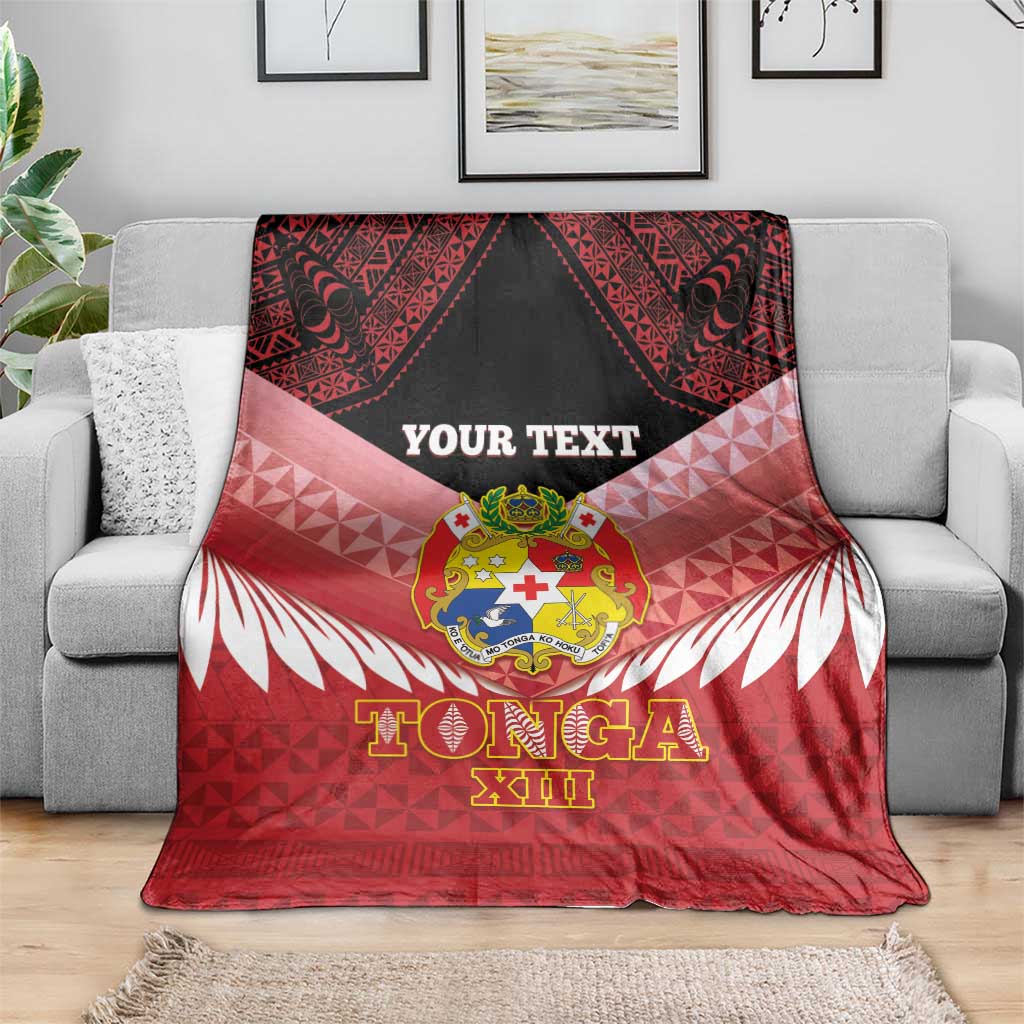 Custom Mate Maa Tonga XIII Blanket Tongan Kupesi Ngatu - Rugby Style LT14 - Polynesian Pride