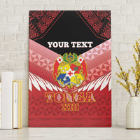 Custom Mate Maa Tonga XIII Canvas Wall Art Tongan Kupesi Ngatu - Rugby Style LT14 Without Frame Red - Polynesian Pride