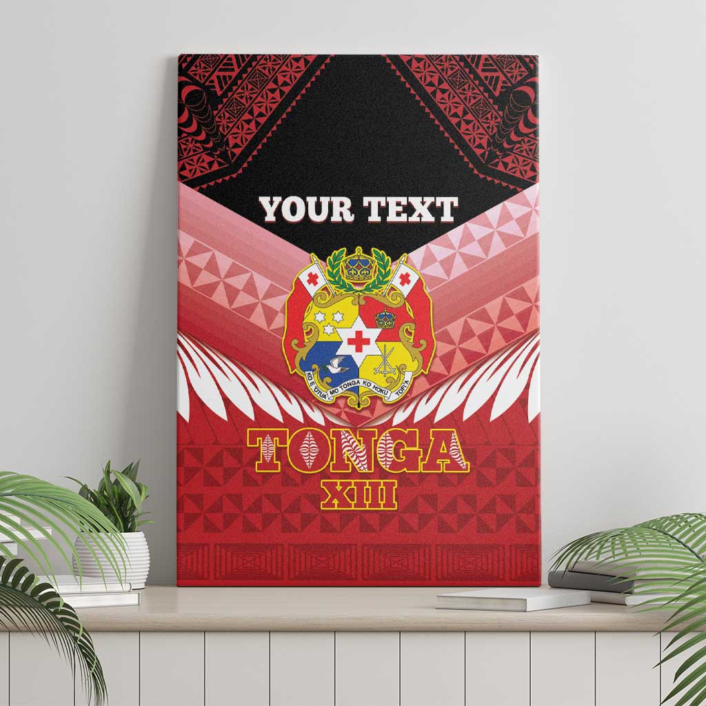 Custom Mate Maa Tonga XIII Canvas Wall Art Tongan Kupesi Ngatu - Rugby Style LT14 - Polynesian Pride
