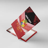 Custom Mate Maa Tonga XIII Canvas Wall Art Tongan Kupesi Ngatu - Rugby Style LT14 With Frame Red - Polynesian Pride