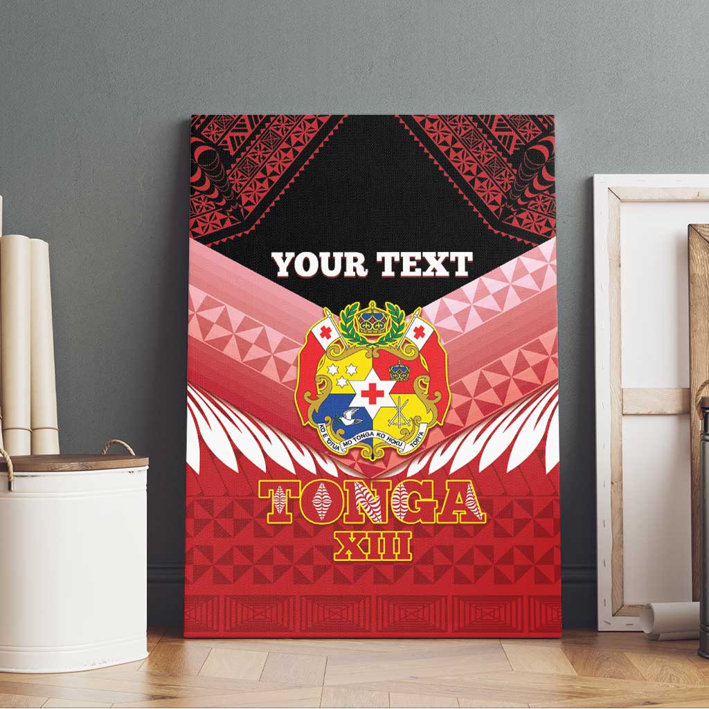 Custom Mate Maa Tonga XIII Canvas Wall Art Tongan Kupesi Ngatu - Rugby Style LT14 - Polynesian Pride