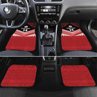 Custom Mate Maa Tonga XIII Car Mats Tongan Kupesi Ngatu - Rugby Style LT14 Set 4pcs Red - Polynesian Pride