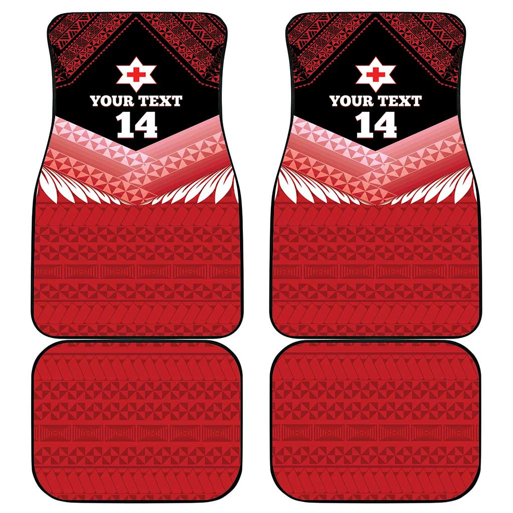 Custom Mate Maa Tonga XIII Car Mats Tongan Kupesi Ngatu - Rugby Style LT14 - Polynesian Pride