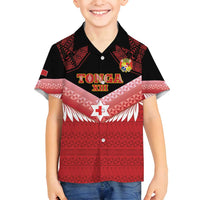 Custom Mate Maa Tonga XIII Family Matching Long Sleeve Bodycon Dress and Hawaiian Shirt Tongan Kupesi Ngatu - Rugby Style