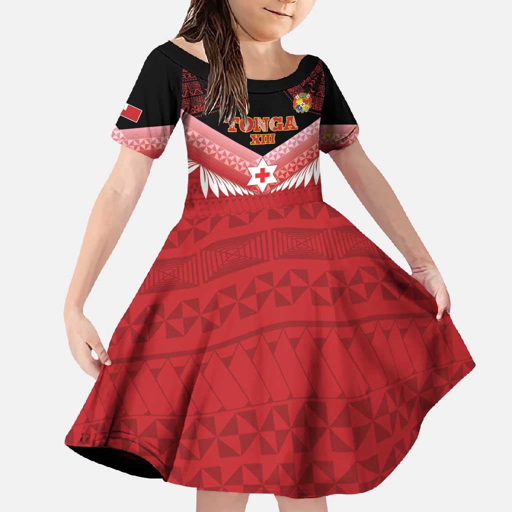 Custom Mate Maa Tonga XIII Family Matching Mermaid Dress and Hawaiian Shirt Tongan Kupesi Ngatu - Rugby Style