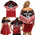 Custom Mate Maa Tonga XIII Family Matching Off Shoulder Short Dress and Hawaiian Shirt Tongan Kupesi Ngatu - Rugby Style