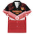 Custom Mate Maa Tonga XIII Family Matching Off Shoulder Short Dress and Hawaiian Shirt Tongan Kupesi Ngatu - Rugby Style