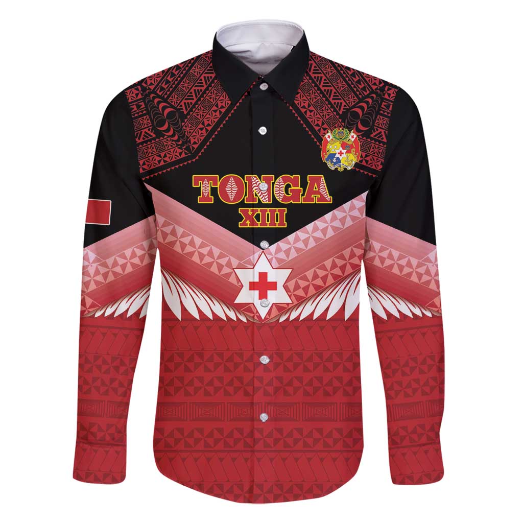 Custom Mate Maa Tonga XIII Family Matching Off Shoulder Short Dress and Hawaiian Shirt Tongan Kupesi Ngatu - Rugby Style