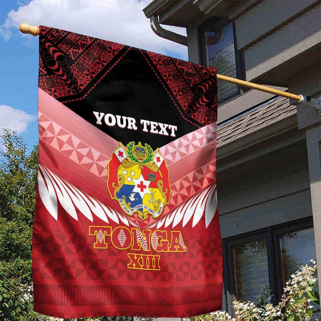 Custom Mate Maa Tonga XIII Garden Flag Tongan Kupesi Ngatu - Rugby Style LT14 - Polynesian Pride