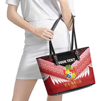 Custom Mate Maa Tonga XIII Leather Tote Bag Tongan Kupesi Ngatu - Rugby Style LT14 - Polynesian Pride