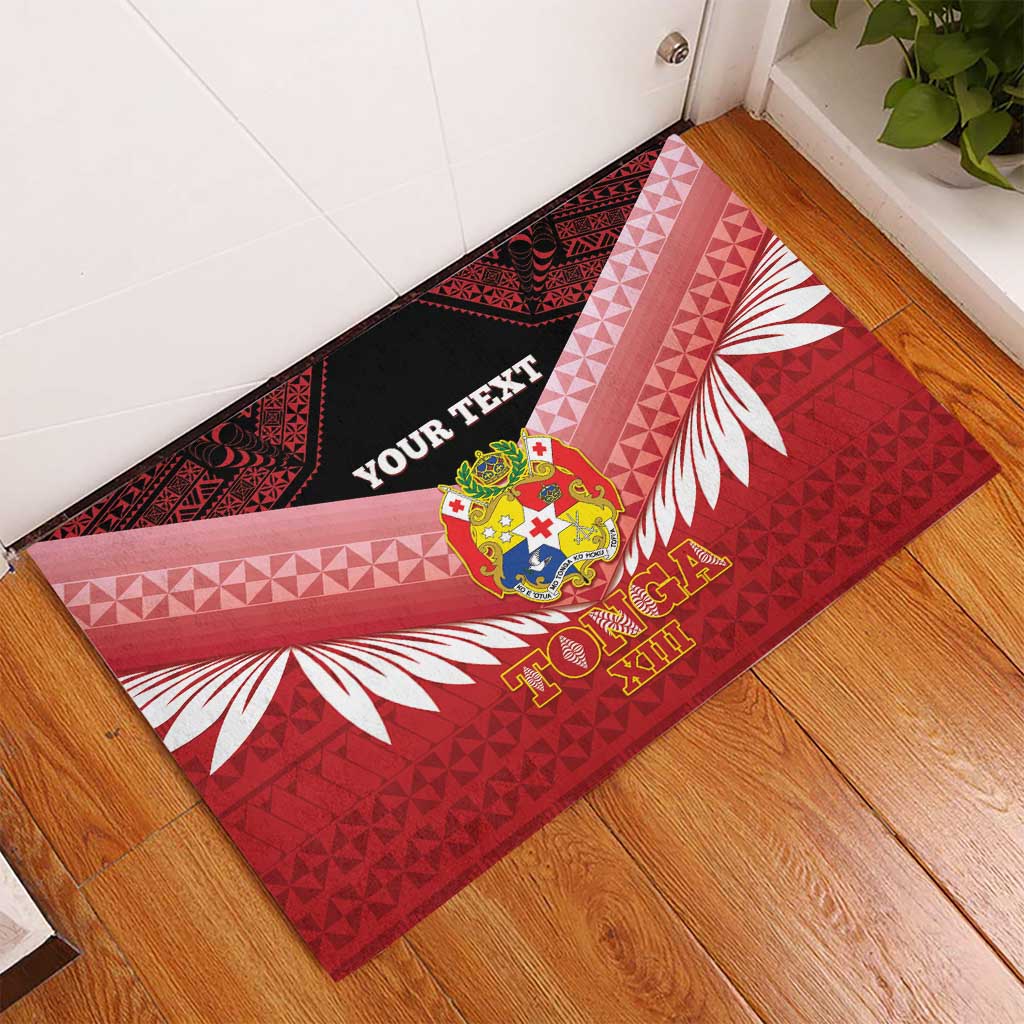 Custom Mate Maa Tonga XIII Rubber Doormat Tongan Kupesi Ngatu - Rugby Style LT14 - Polynesian Pride