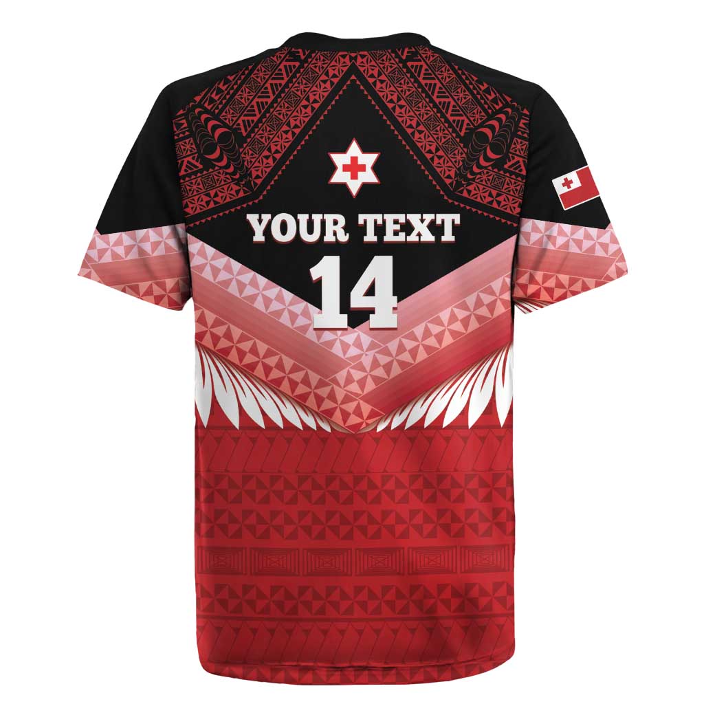 Custom Mate Maa Tonga XIII Rugby Jersey Tongan Kupesi Ngatu - Rugby Style LT14 - Polynesian Pride