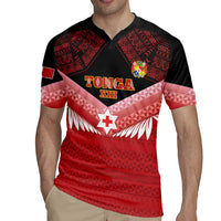 Custom Mate Maa Tonga XIII Rugby Jersey Tongan Kupesi Ngatu - Rugby Style LT14 - Polynesian Pride