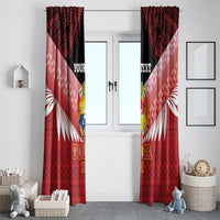 Custom Mate Maa Tonga XIII Window Curtain Tongan Kupesi Ngatu - Rugby Style LT14 - Polynesian Pride