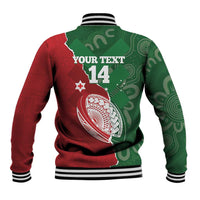 Custom Tonga And Australia Rugby Baseball Jacket Mate Maa Tongan Ngatu Mix Kangaroos Aboriginal LT14 - Polynesian Pride