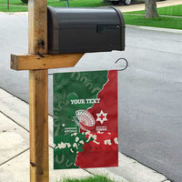 Custom Tonga And Australia Rugby Garden Flag Mate Maa Tongan Ngatu Mix Kangaroos Aboriginal LT14 - Polynesian Pride