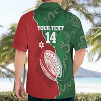 Custom Tonga And Australia Rugby Hawaiian Shirt Mate Maa Tongan Ngatu Mix Kangaroos Aboriginal LT14 - Polynesian Pride