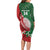 Custom Tonga And Australia Rugby Long Sleeve Bodycon Dress Mate Maa Tongan Ngatu Mix Kangaroos Aboriginal