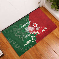 Custom Tonga And Australia Rugby Rubber Doormat Mate Maa Tongan Ngatu Mix Kangaroos Aboriginal LT14 - Polynesian Pride