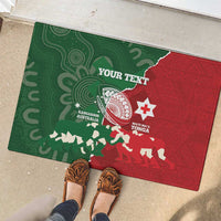 Custom Tonga And Australia Rugby Rubber Doormat Mate Maa Tongan Ngatu Mix Kangaroos Aboriginal LT14 - Polynesian Pride