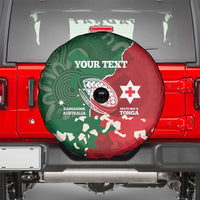 Custom Tonga And Australia Rugby Spare Tire Cover Mate Maa Tongan Ngatu Mix Kangaroos Aboriginal LT14 - Polynesian Pride