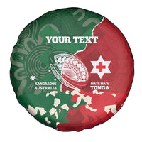 Custom Tonga And Australia Rugby Spare Tire Cover Mate Maa Tongan Ngatu Mix Kangaroos Aboriginal LT14 - Polynesian Pride