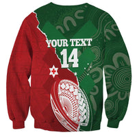 Custom Tonga And Australia Rugby Sweatshirt Mate Maa Tongan Ngatu Mix Kangaroos Aboriginal LT14 - Polynesian Pride