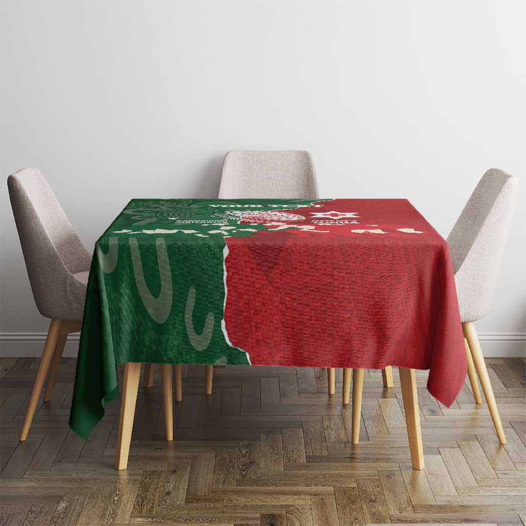 Custom Tonga And Australia Rugby Tablecloth Mate Maa Tongan Ngatu Mix Kangaroos Aboriginal LT14 - Polynesian Pride