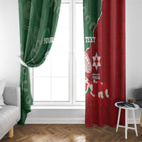 Custom Tonga And Australia Rugby Window Curtain Mate Maa Tongan Ngatu Mix Kangaroos Aboriginal LT14 - Polynesian Pride
