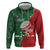 Custom Tonga And Australia Rugby Zip Hoodie Mate Maa Tongan Ngatu Mix Kangaroos Aboriginal