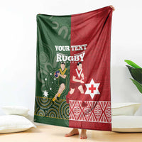 Custom Mate Maa Tonga And Kangaroo Australia Blanket Tongan Kupesi Mix Aboriginal Art LT14 - Polynesian Pride