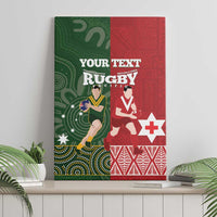 Custom Mate Maa Tonga And Kangaroo Australia Canvas Wall Art Tongan Kupesi Mix Aboriginal Art LT14 - Polynesian Pride