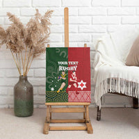 Custom Mate Maa Tonga And Kangaroo Australia Canvas Wall Art Tongan Kupesi Mix Aboriginal Art LT14 - Polynesian Pride