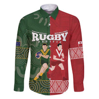 Custom Mate Maa Tonga And Kangaroo Australia Family Matching Off Shoulder Short Dress and Hawaiian Shirt Tongan Kupesi Mix Aboriginal Art