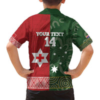 Custom Mate Maa Tonga And Kangaroo Australia Family Matching Tank Maxi Dress and Hawaiian Shirt Tongan Kupesi Mix Aboriginal Art
