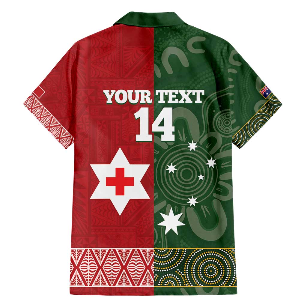 Custom Mate Maa Tonga And Kangaroo Australia Hawaiian Shirt Tongan Kupesi Mix Aboriginal Art LT14 - Polynesian Pride