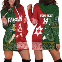 Custom Mate Maa Tonga And Kangaroo Australia Hoodie Dress Tongan Kupesi Mix Aboriginal Art LT14 - Polynesian Pride