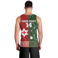 Custom Mate Maa Tonga And Kangaroo Australia Men Tank Top Tongan Kupesi Mix Aboriginal Art LT14 - Polynesian Pride