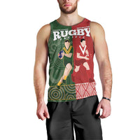 Custom Mate Maa Tonga And Kangaroo Australia Men Tank Top Tongan Kupesi Mix Aboriginal Art LT14 - Polynesian Pride