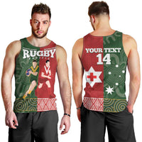 Custom Mate Maa Tonga And Kangaroo Australia Men Tank Top Tongan Kupesi Mix Aboriginal Art LT14 - Polynesian Pride
