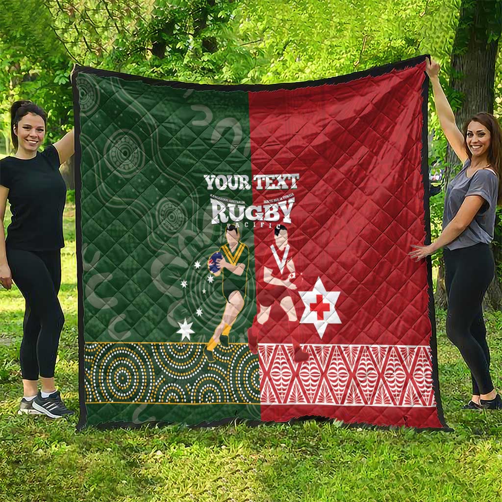 Custom Mate Maa Tonga And Kangaroo Australia Quilt Tongan Kupesi Mix Aboriginal Art