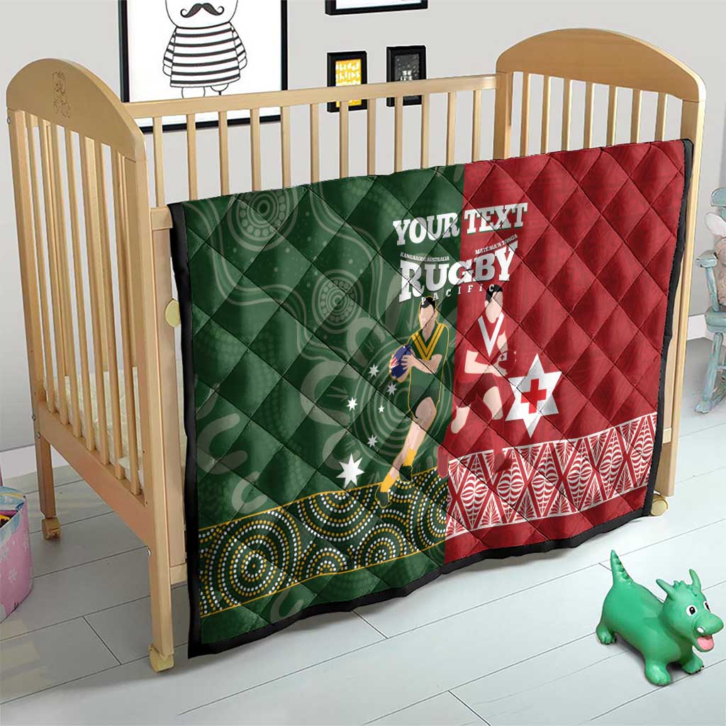 Custom Mate Maa Tonga And Kangaroo Australia Quilt Tongan Kupesi Mix Aboriginal Art