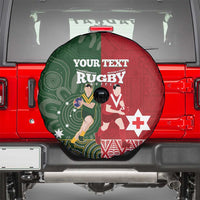 Custom Mate Maa Tonga And Kangaroo Australia Spare Tire Cover Tongan Kupesi Mix Aboriginal Art LT14 - Polynesian Pride