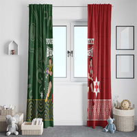 Custom Mate Maa Tonga And Kangaroo Australia Window Curtain Tongan Kupesi Mix Aboriginal Art LT14 - Polynesian Pride