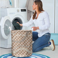 Brown Aloha Hawaii Shell Lei Laundry Basket Palaka Hebrew Cone Honey Cowrie Elegant Curves LT14 - Polynesian Pride