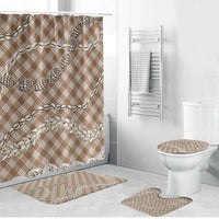 Brown Aloha Hawaii Shell Lei Bathroom Set Palaka Hebrew Cone Honey Cowrie Elegant Curves - Polynesian Pride