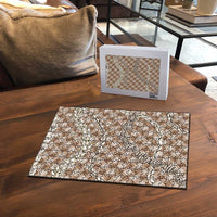 Brown Aloha Hawaii Shell Lei Puzzle Palaka Hebrew Cone Honey Cowrie Elegant Curves - Polynesian Pride