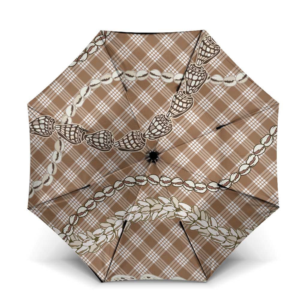 Brown Aloha Hawaii Shell Lei Umbrella Palaka Hebrew Cone Honey Cowrie Elegant Curves - Polynesian Pride