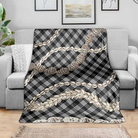 Black Aloha Hawaii Shell Lei Blanket Palaka Hebrew Cone Honey Cowrie Elegant Curves - Polynesian Pride