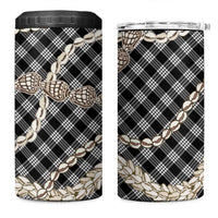 Black Aloha Hawaii Shell Lei 4 in 1 Can Cooler Tumbler Palaka Hebrew Cone Honey Cowrie Elegant Curves - Polynesian Pride